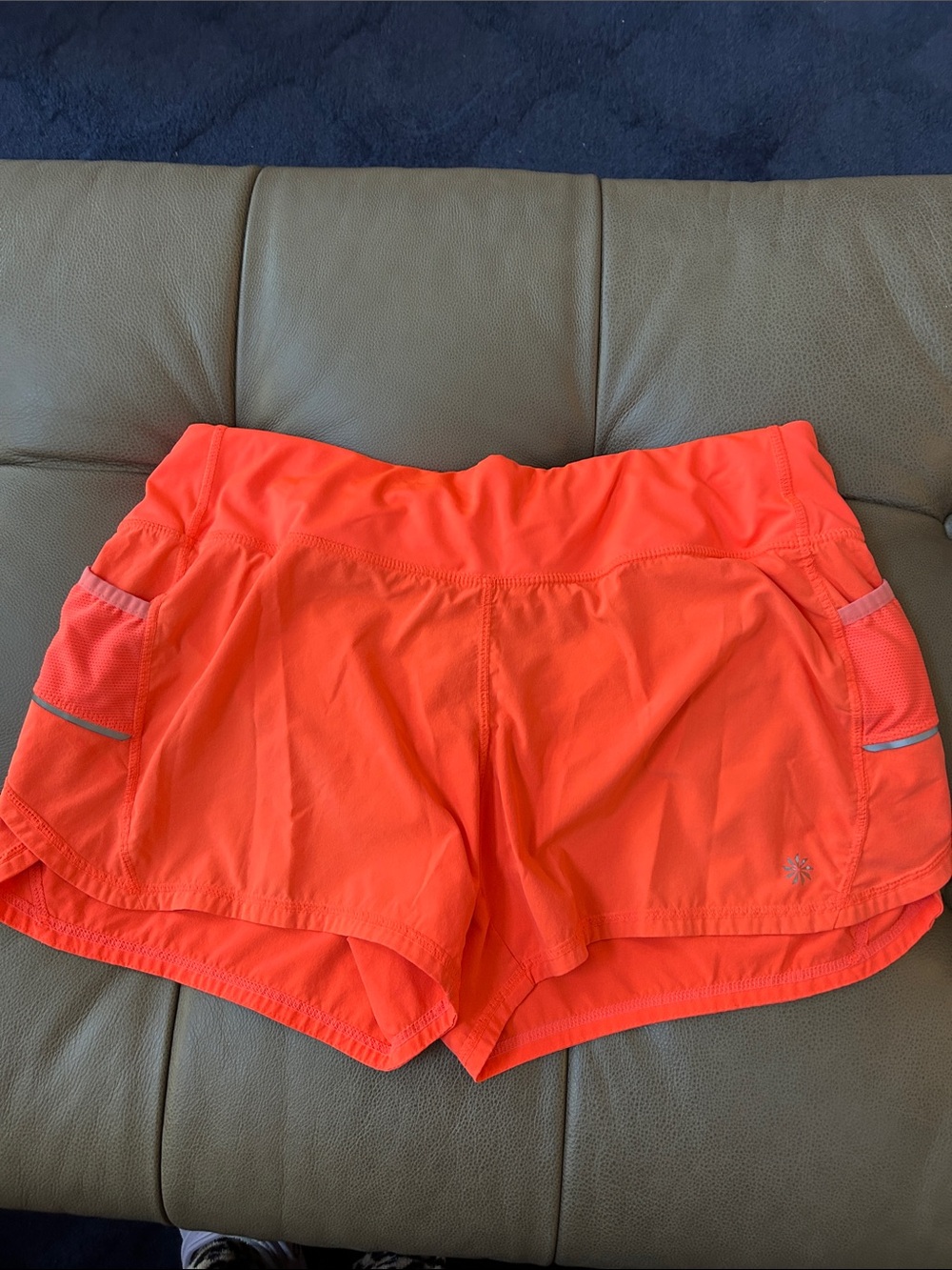 Athleta Neon Orange lined Athletic Shorts